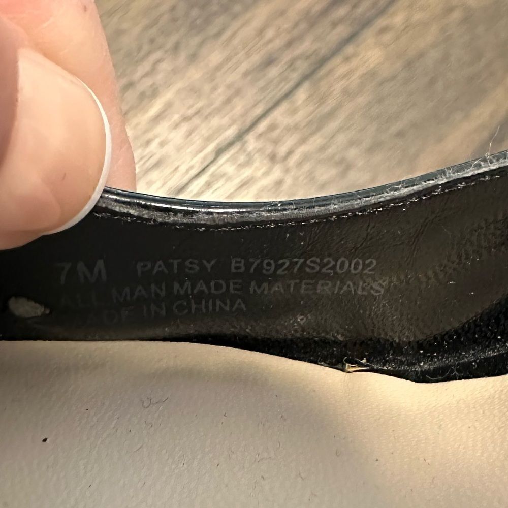 Franco Sarto Patsy black Faux Patent Leather Mary Jane Wedges size 7 - Picture 6 of 6